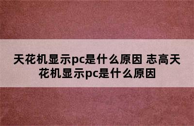 天花机显示pc是什么原因 志高天花机显示pc是什么原因